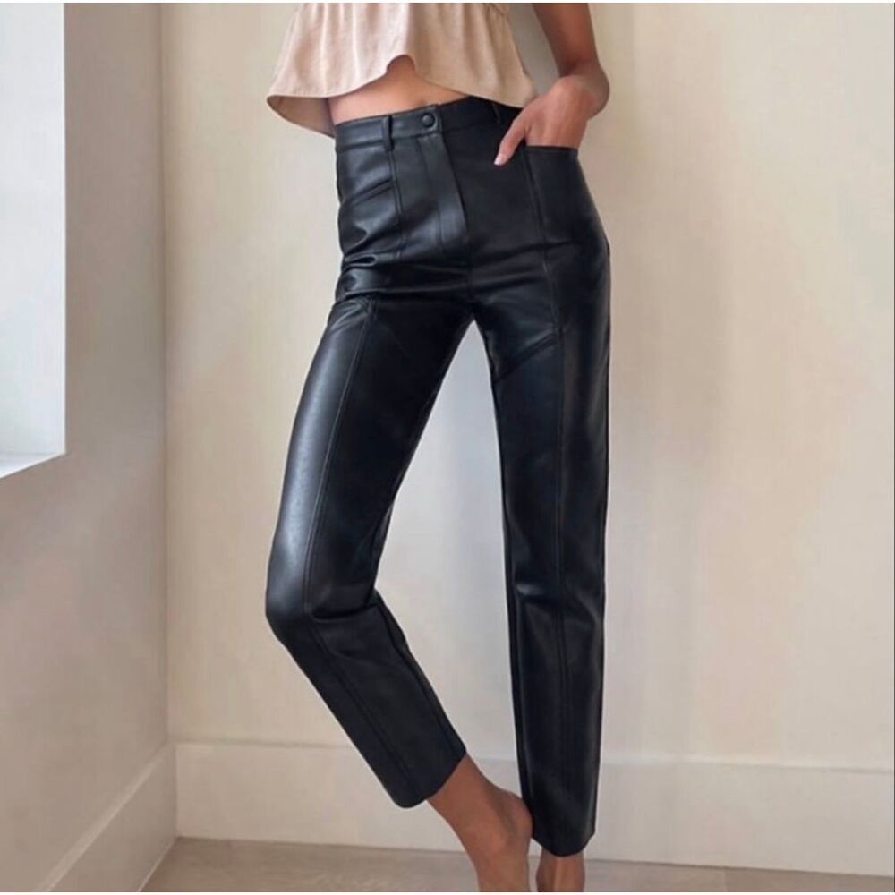 Aritzia Wilfred Rebel Vegan Leather Pants Black Size 2